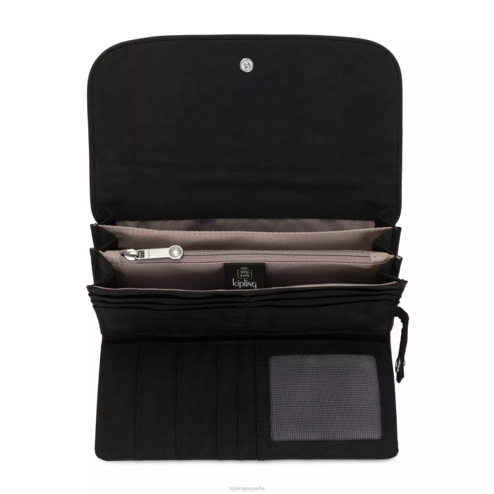 billetera con broche de dinero Kipling negro negro mujer 884V287 carteras y muñequeras