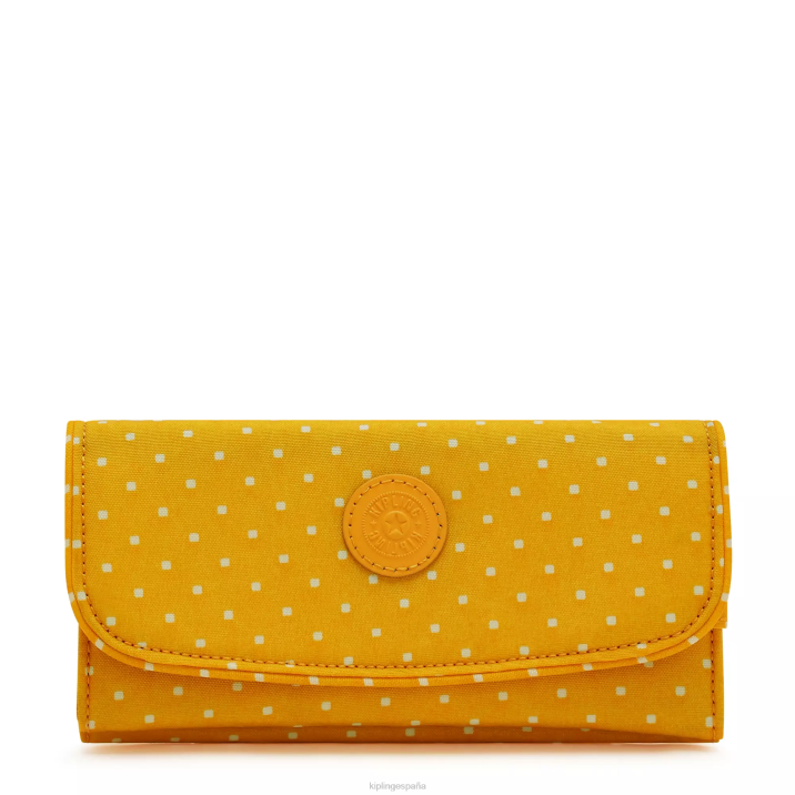 billetera con estampado Money Land Kipling punto suave amarillo mujer 884V310 carteras y muñequeras