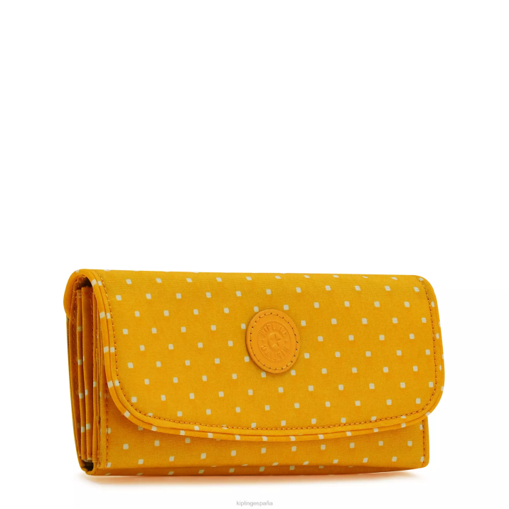 billetera con estampado Money Land Kipling punto suave amarillo mujer 884V310 carteras y muñequeras