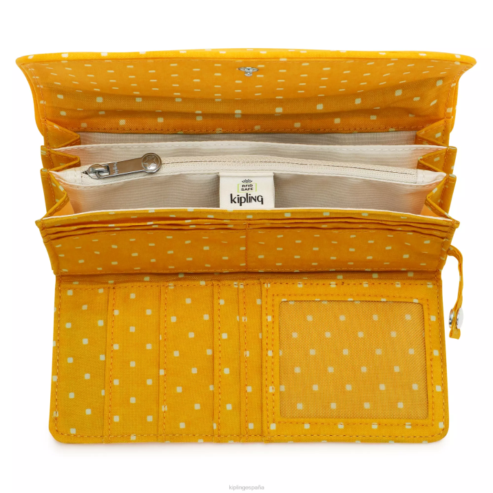 billetera con estampado Money Land Kipling punto suave amarillo mujer 884V310 carteras y muñequeras