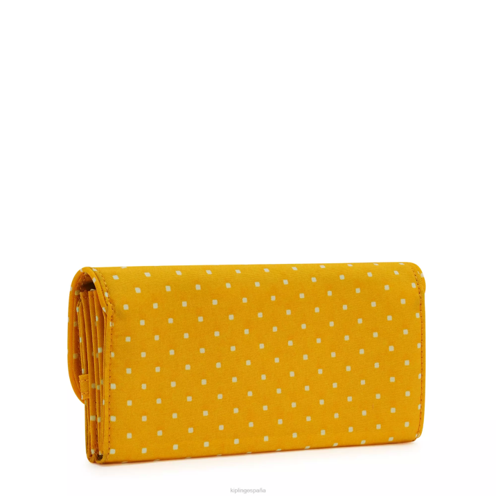 billetera con estampado Money Land Kipling punto suave amarillo mujer 884V310 carteras y muñequeras