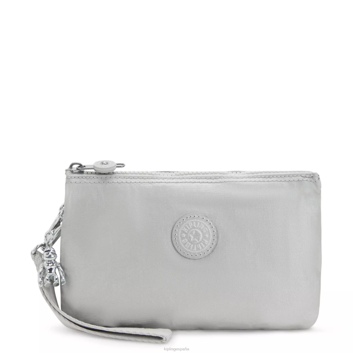 bolso de mano metalizado extra grande creative Kipling metálico brillante mujer 884V662 carteras y muñequeras