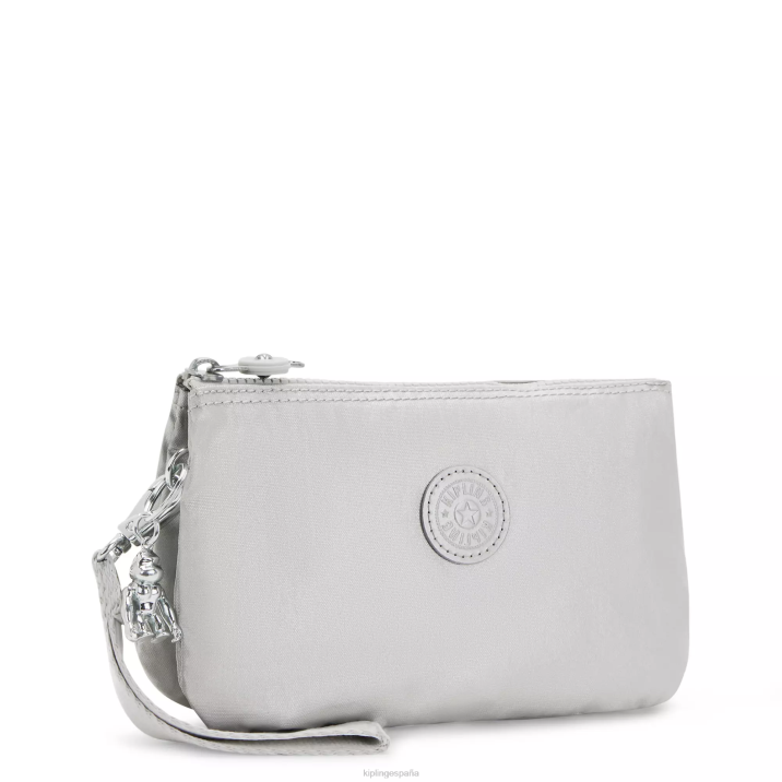 bolso de mano metalizado extra grande creative Kipling metálico brillante mujer 884V662 carteras y muñequeras