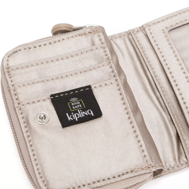 cartera metalizada tops Kipling resplandor metalico mujer 884V567 carteras y muñequeras