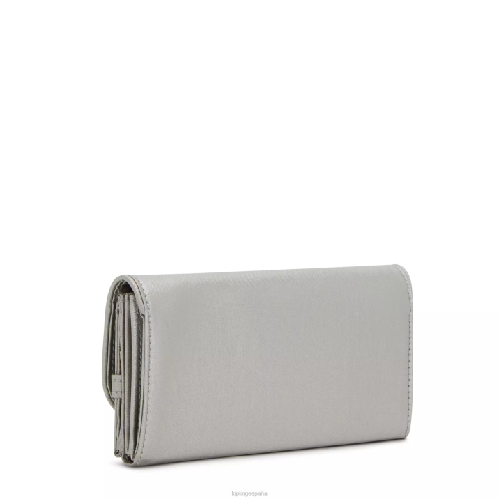 cartera money land metalizada a presión Kipling metálico brillante mujer 884V549 carteras y muñequeras