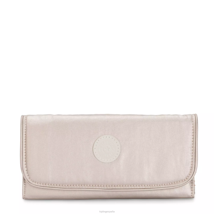 cartera money land metalizada a presión Kipling resplandor metalico mujer 884V550 carteras y muñequeras