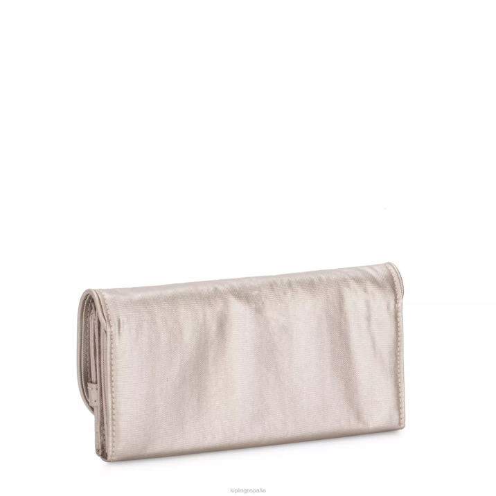 cartera money land metalizada a presión Kipling resplandor metalico mujer 884V550 carteras y muñequeras