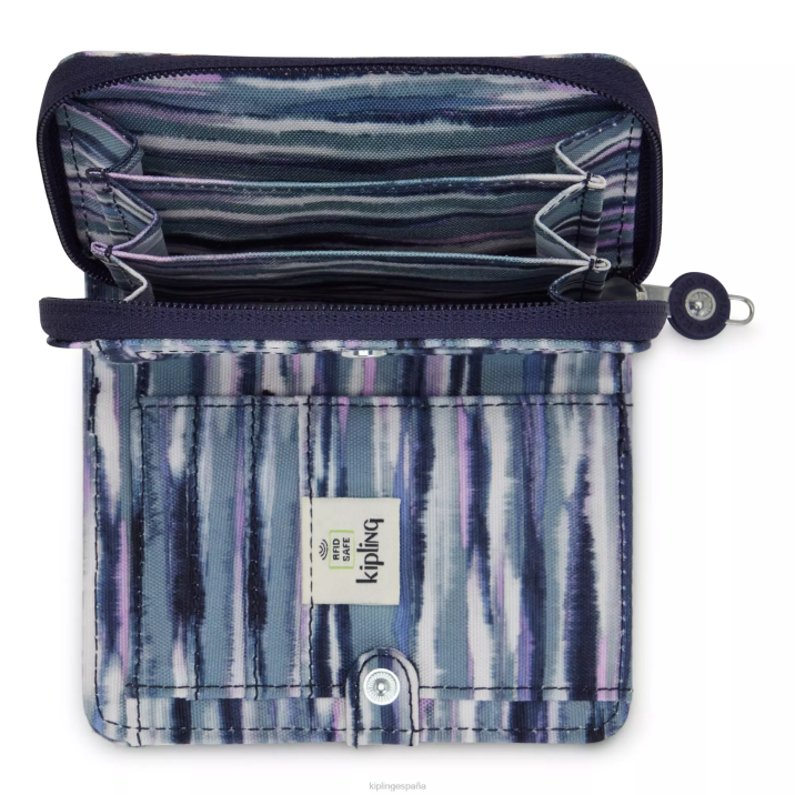 cartera pequeña money love estampada Kipling rayas de pincel mujer 884V292 carteras y muñequeras