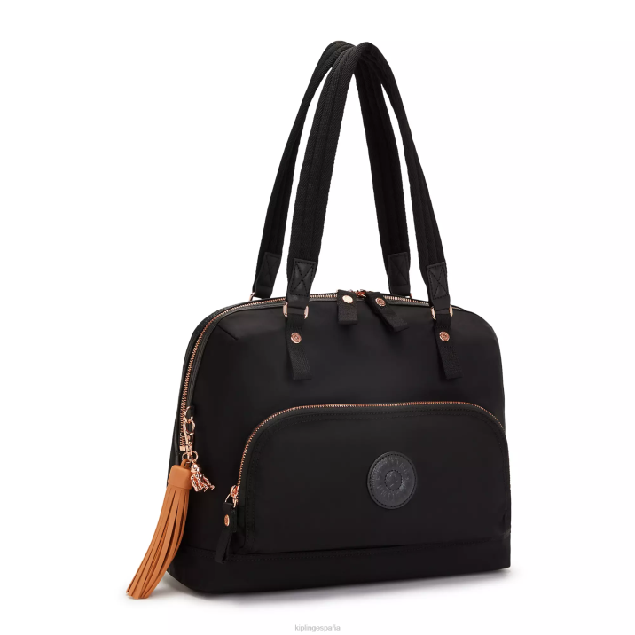 bolsa de hombro para portátil de 15\" linza Kipling rosa negro mujer 884V244 bolsas de hombro