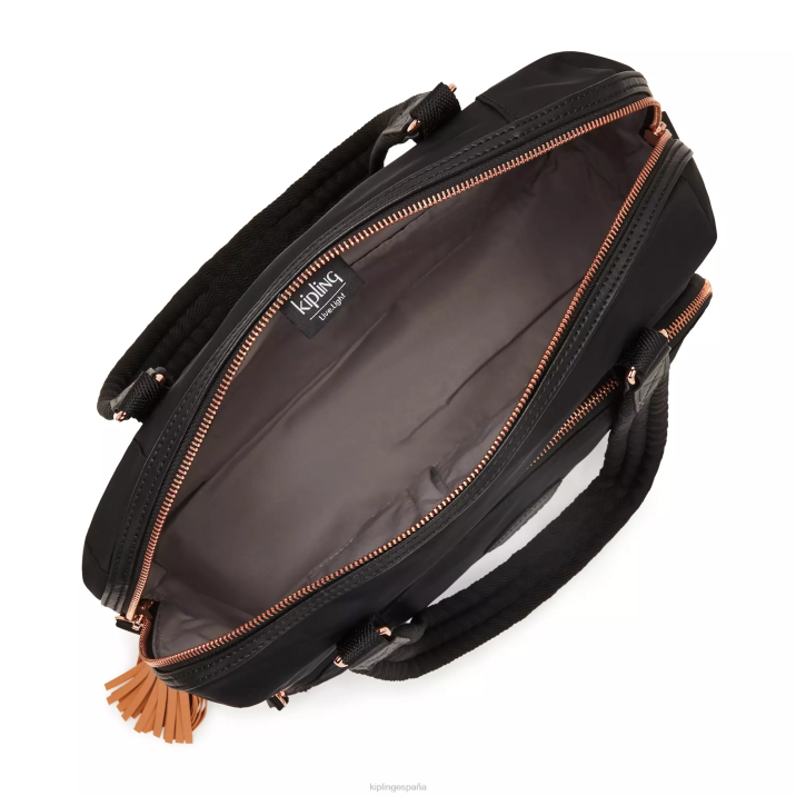 bolsa de hombro para portátil de 15\" linza Kipling rosa negro mujer 884V244 bolsas de hombro