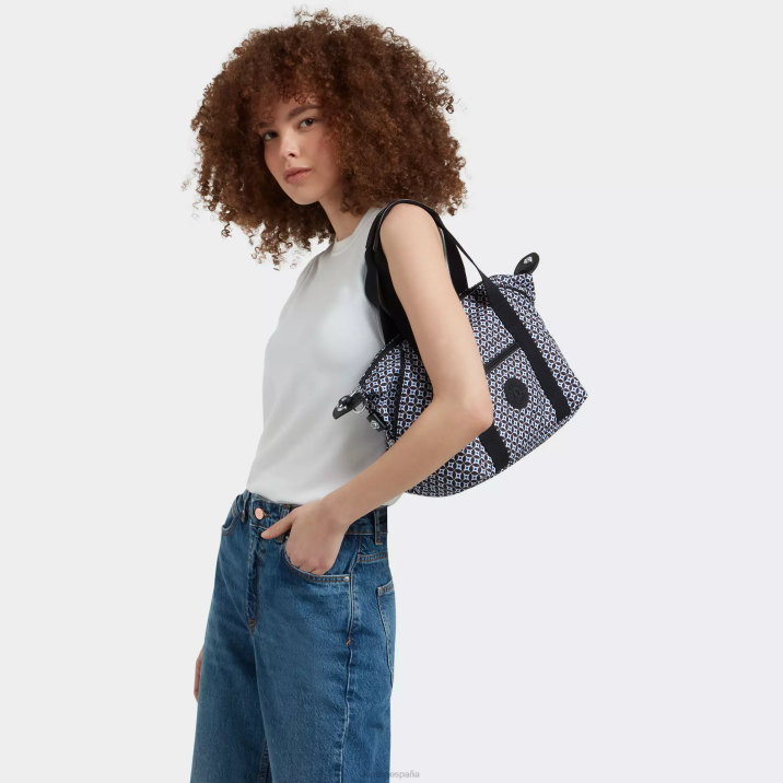 bolso de hombro art mini estampado Kipling azulejo negruzco mujer 884V42 bolsas de hombro