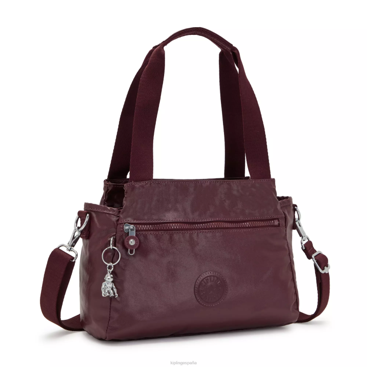 bolso de hombro elysia metalizado Kipling laca burdeos mujer 884V203 bolsas de hombro