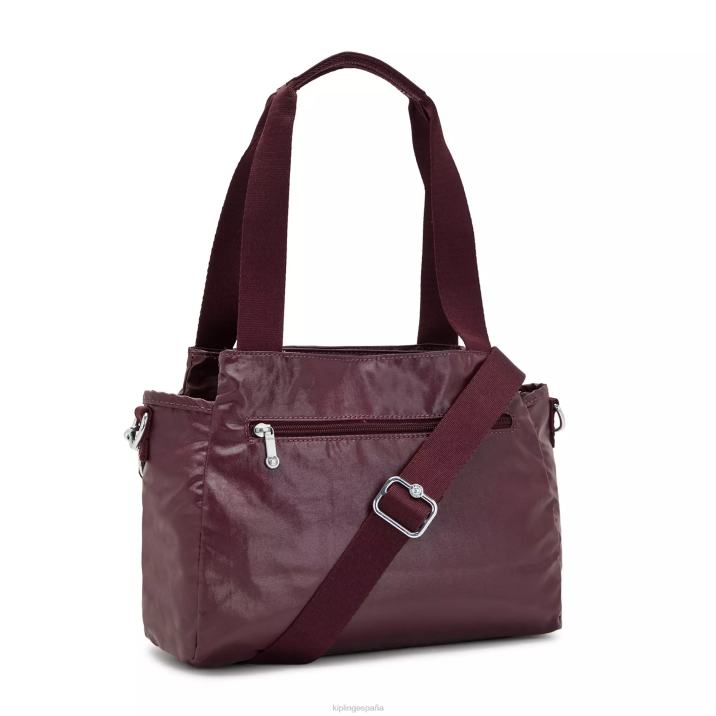 bolso de hombro elysia metalizado Kipling laca burdeos mujer 884V203 bolsas de hombro