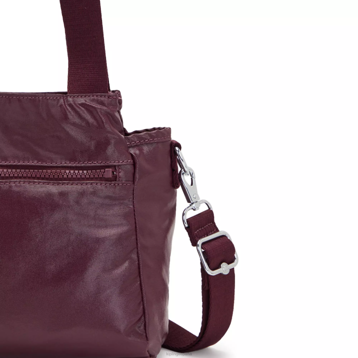 bolso de hombro elysia metalizado Kipling laca burdeos mujer 884V203 bolsas de hombro