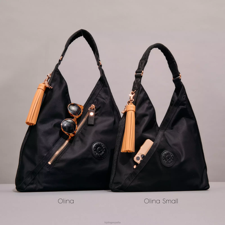 bolso de hombro olina Kipling rosa negro mujer 884V254 bolsas de hombro