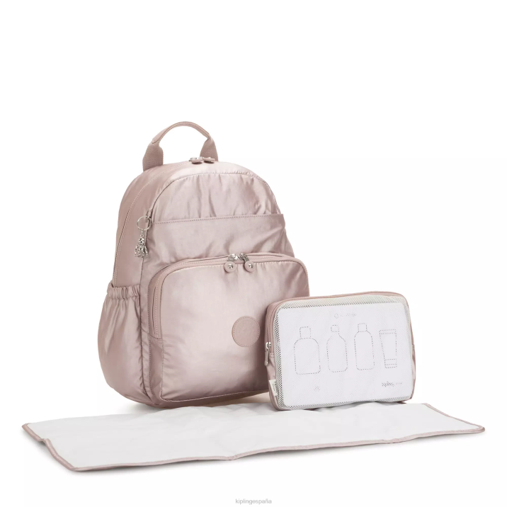 mochila de pañales maisie Kipling rosa metalica mujer 884V279 bolsas de pañales