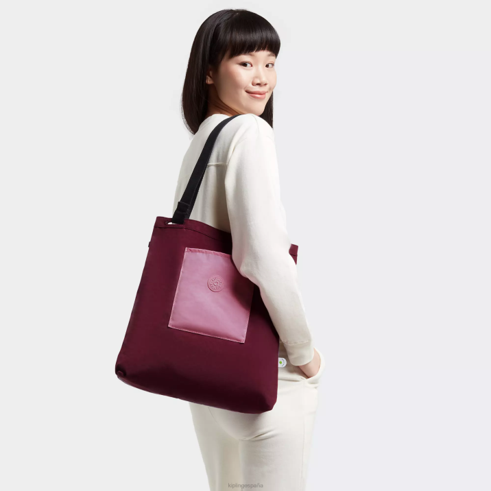 bolsa de asas de annas Kipling fucsia oscuro mujer 884V273 bolsas de tela