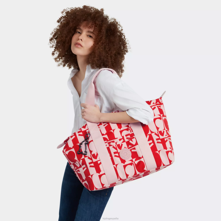 bolso de mano minju kim mediano Kipling impresión múltiple minju mujer 884V270 bolsas de tela