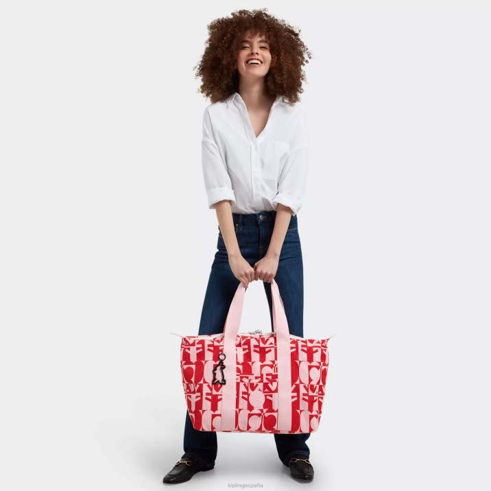 bolso de mano minju kim mediano Kipling impresión múltiple minju mujer 884V270 bolsas de tela