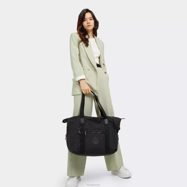 bolso shopper art mediano estampado Kipling firma en relieve mujer 884V266 bolsas de tela