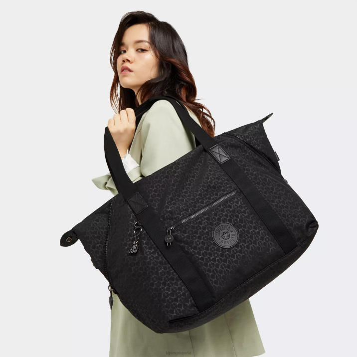 bolso shopper art mediano estampado Kipling firma en relieve mujer 884V266 bolsas de tela