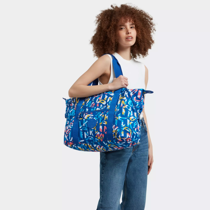 bolso shopper art mediano estampado Kipling neón mujer 884V259 bolsas de tela