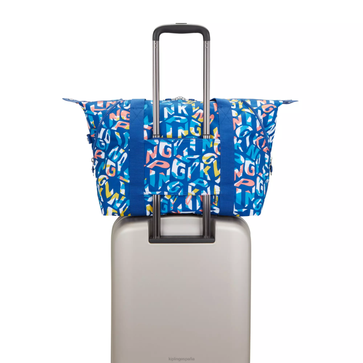 bolso shopper art mediano estampado Kipling neón mujer 884V259 bolsas de tela