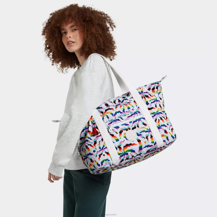 bolso shopper art mediano estampado Kipling palma arcoiris mujer 884V261 bolsas de tela