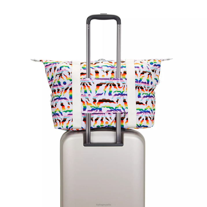bolso shopper art mediano estampado Kipling palma arcoiris mujer 884V261 bolsas de tela