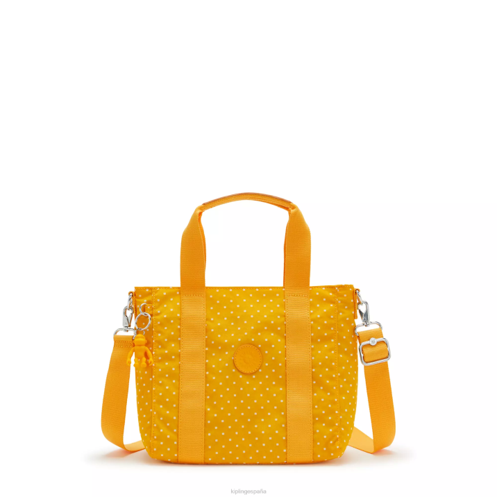 bolso shopper asseni mini estampado Kipling punto suave amarillo mujer 884V83 bolsas de tela