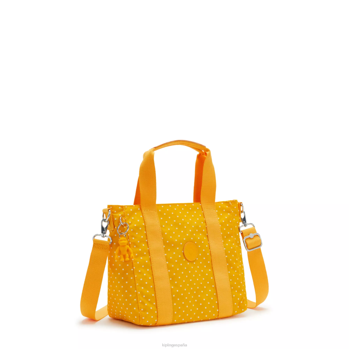 bolso shopper asseni mini estampado Kipling punto suave amarillo mujer 884V83 bolsas de tela