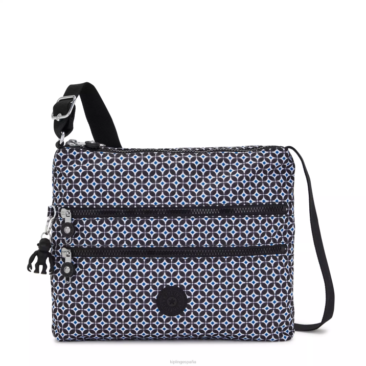 bolsa crossbody alvar estampada Kipling azulejo negruzco mujer 884V145 bolsos cruzados