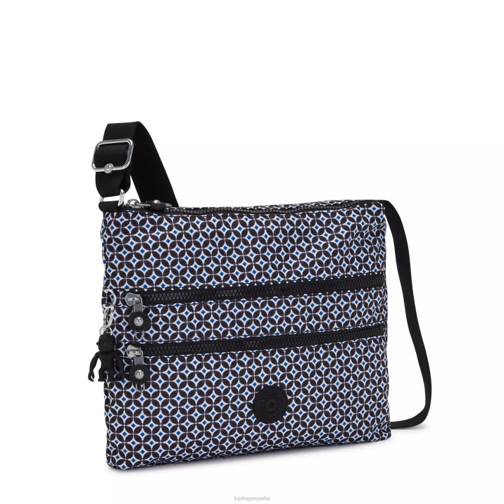 bolsa crossbody alvar estampada Kipling azulejo negruzco mujer 884V145 bolsos cruzados