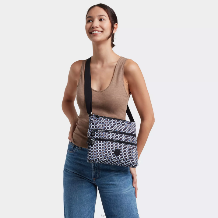 bolsa crossbody alvar estampada Kipling azulejo negruzco mujer 884V145 bolsos cruzados