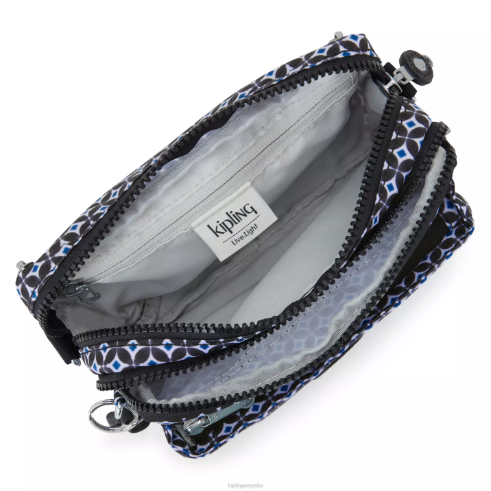 bolsa crossbody convertible abanu con múltiples estampados Kipling azulejo negruzco mujer 884V322 bolsos cruzados