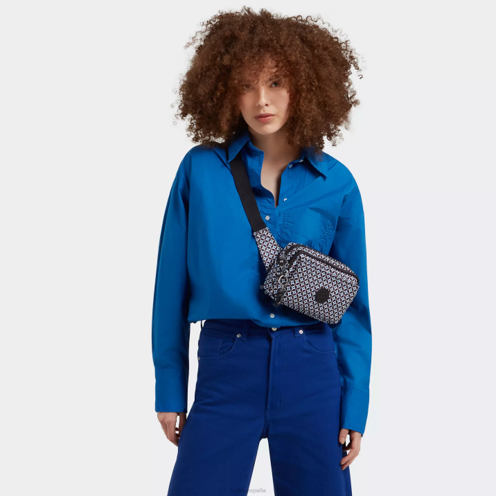 bolsa crossbody convertible abanu con múltiples estampados Kipling azulejo negruzco mujer 884V322 bolsos cruzados