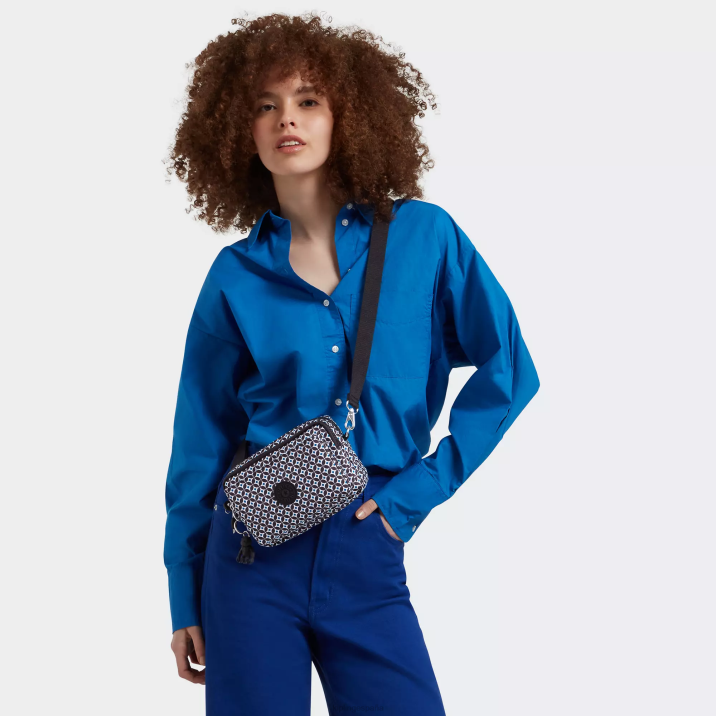 bolsa crossbody convertible abanu con múltiples estampados Kipling azulejo negruzco mujer 884V322 bolsos cruzados