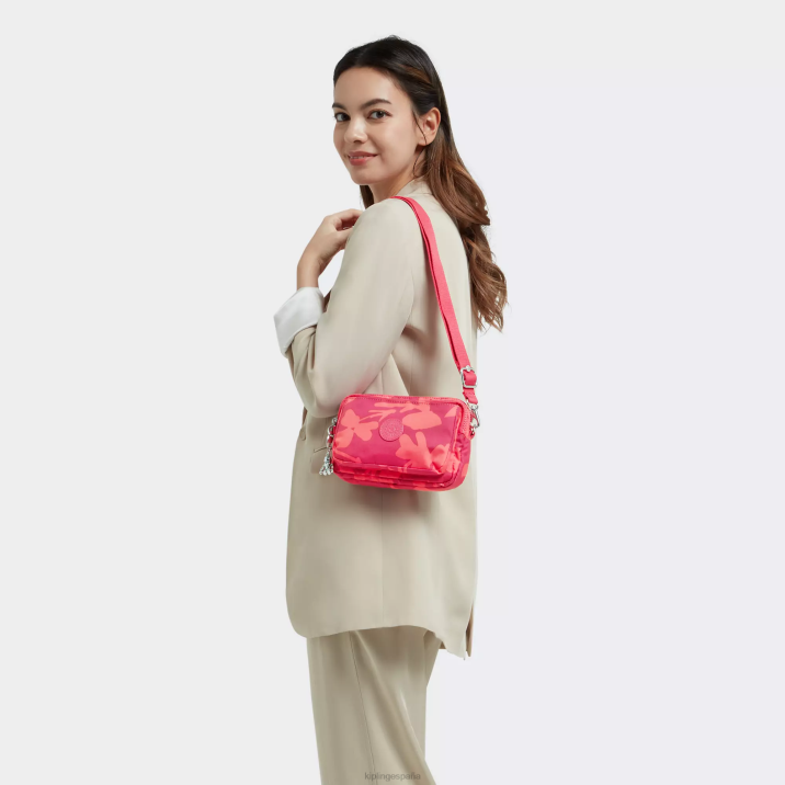 bolsa crossbody convertible abanu con múltiples estampados Kipling flor de coral mujer 884V320 bolsos cruzados