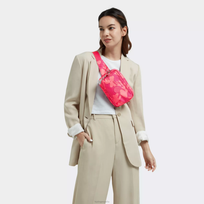 bolsa crossbody convertible abanu con múltiples estampados Kipling flor de coral mujer 884V320 bolsos cruzados