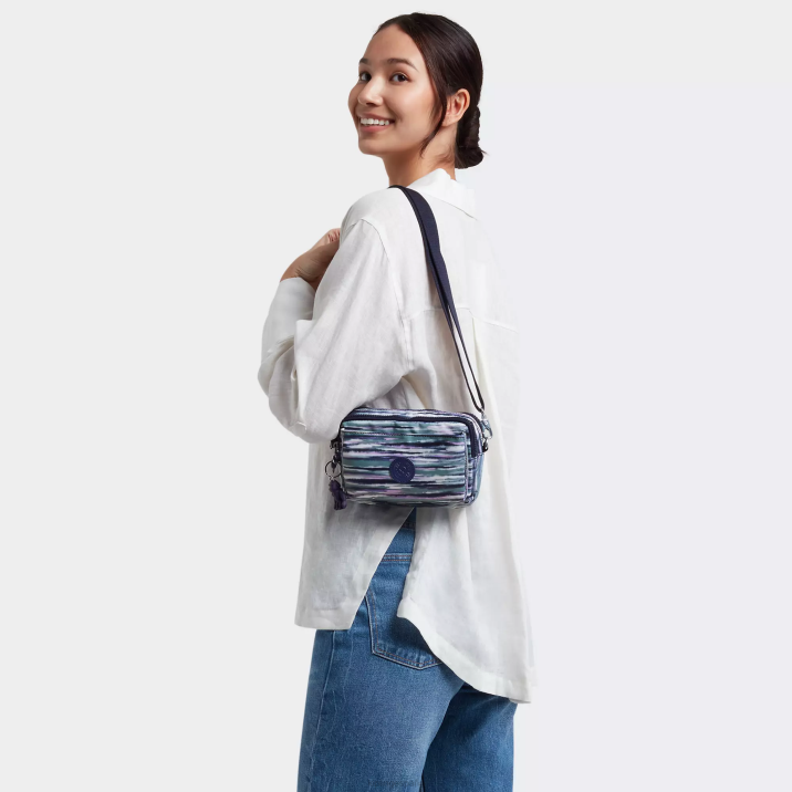 bolsa crossbody convertible abanu con múltiples estampados Kipling rayas de pincel mujer 884V319 bolsos cruzados