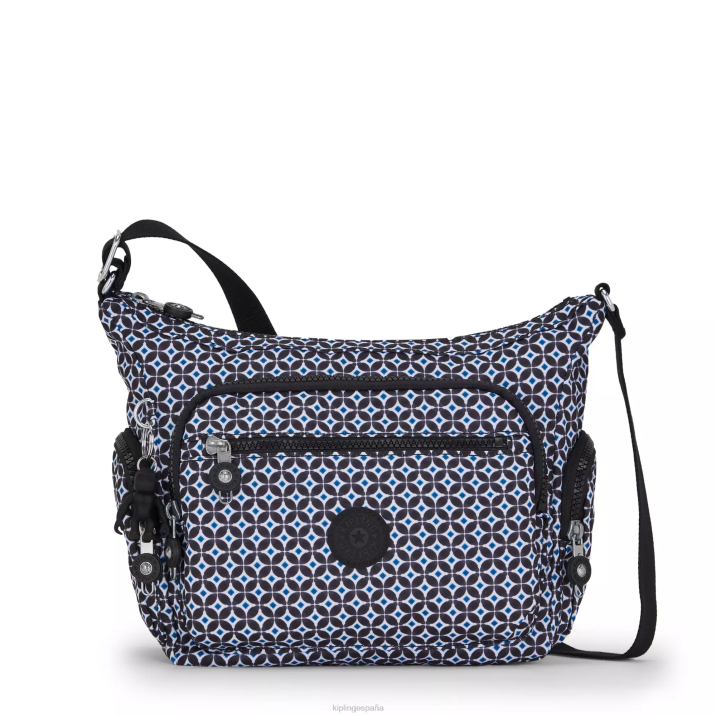 bolsa crossbody gabbie pequeña estampada Kipling azulejo negruzco mujer 884V147 bolsos cruzados