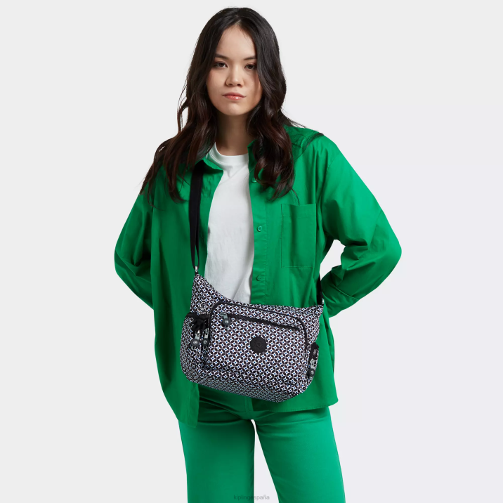 bolsa crossbody gabbie pequeña estampada Kipling azulejo negruzco mujer 884V147 bolsos cruzados