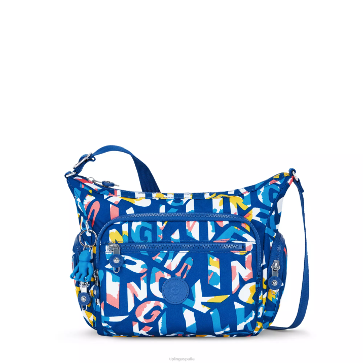 bolsa crossbody gabbie pequeña estampada Kipling neón mujer 884V146 bolsos cruzados