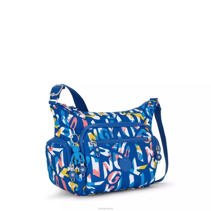 bolsa crossbody gabbie pequeña estampada Kipling neón mujer 884V146 bolsos cruzados