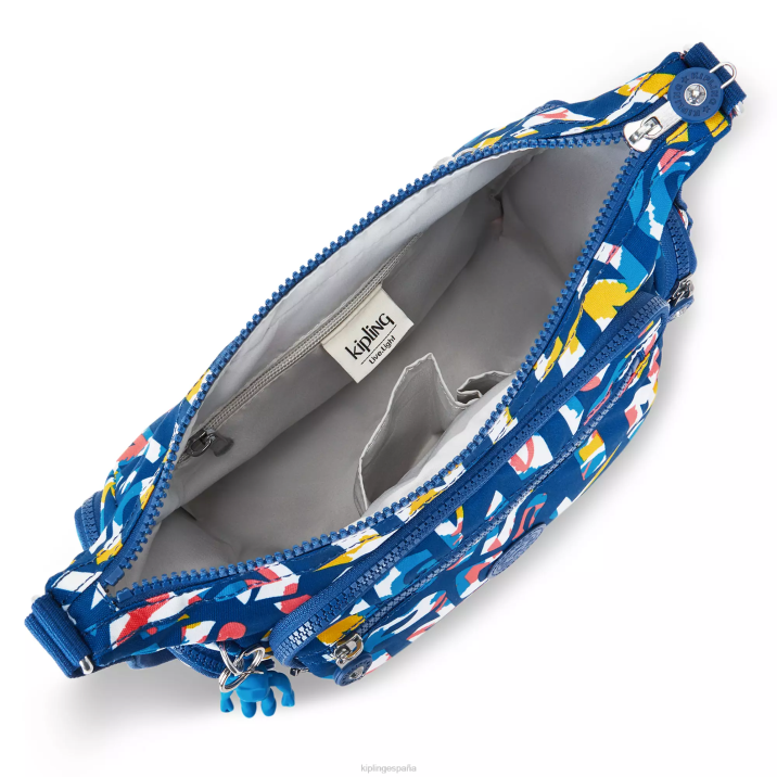 bolsa crossbody gabbie pequeña estampada Kipling neón mujer 884V146 bolsos cruzados