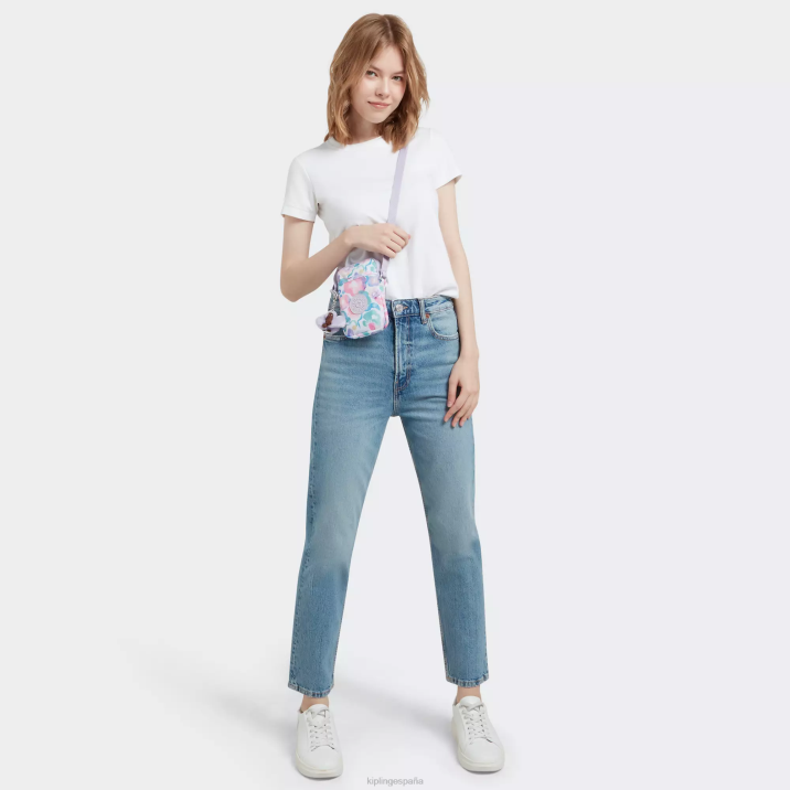 bolsa crossbody para teléfono con estampado Tally Kipling flores de agua mujer 884V57 bolsos cruzados