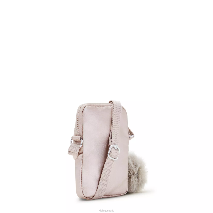 bolsa para teléfono Tally metalizada Kipling rosa metalica mujer 884V58 bolsos cruzados