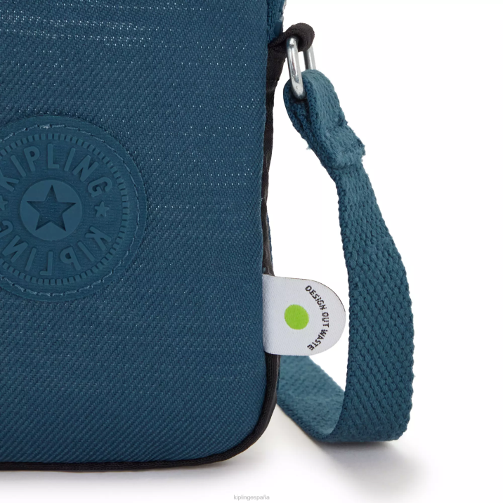bolso cruzado para teléfono Tally Kipling verde azulado tejido mujer 884V182 bolsos cruzados