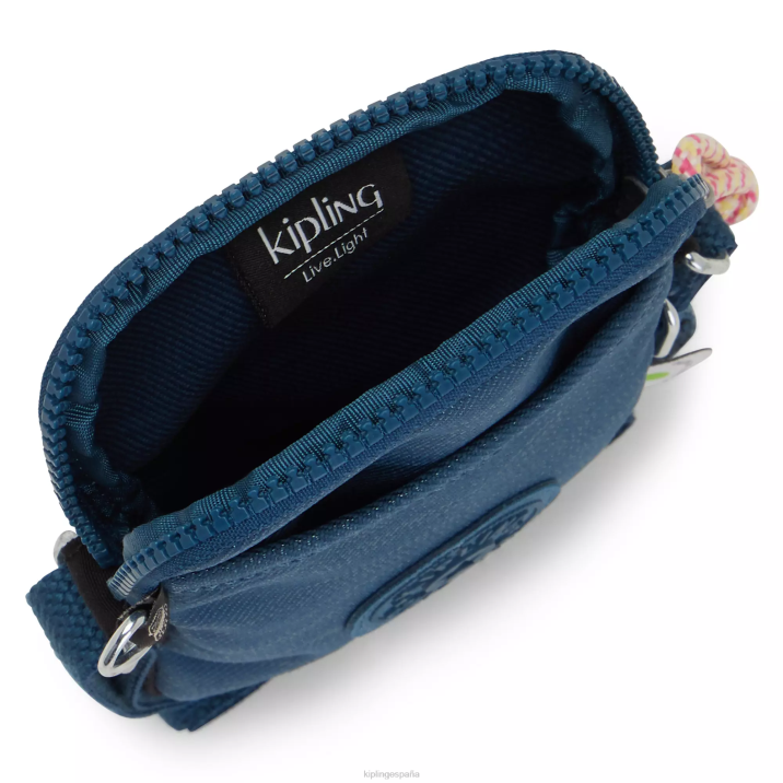 bolso cruzado para teléfono Tally Kipling verde azulado tejido mujer 884V182 bolsos cruzados