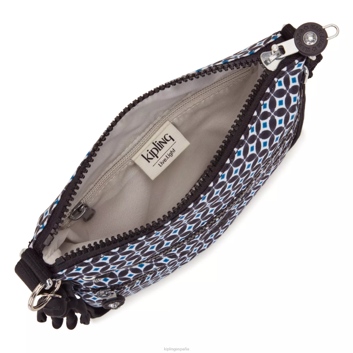 bolso bandolera mini keiko estampado Kipling azulejo negruzco mujer 884V8 minibolsos